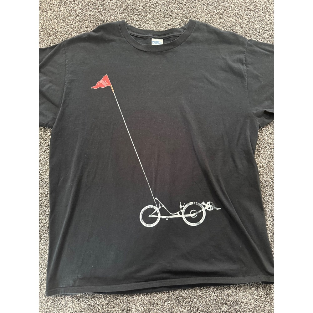 Port & Company Recumbent Bicycle Graphic T-Shirt Black XL Ring Spun Cotton